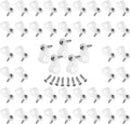 60pcs 3/8 Inch Nylon Cable Clamps, White R-Type Wire Cable Clips | M4 Screws, Screw Mounting Cord Fastener, Wire Conduit Clamp, Wire Management