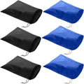 6 Pack Waterproof Nylon Shoe Bags Travel Bags for Men Women (Black+Blue, 15.1"(L) x12.2"(W))
