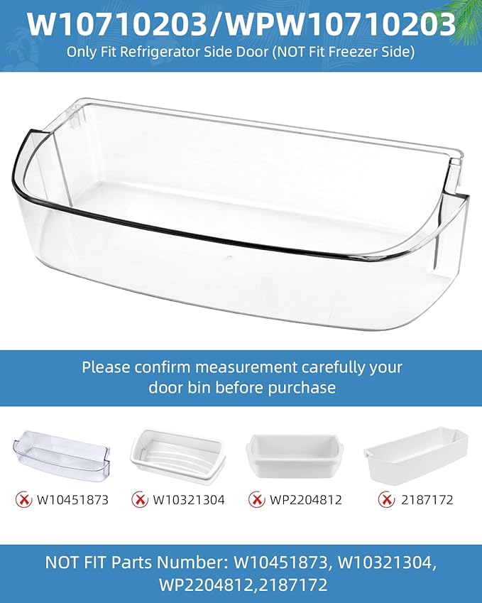 W10710203/WPW10710203 Refrigerator Door Bin by AMI PARTS Fit for whirl-pool ken-more Refrigerators Right Side Bin Replaces W10710203 W10451871 AP6023888