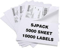 SJPACK 10000 Half Sheet Laser/Ink Jet Shipping Label 5-1/2" X 8-1/2" Blank White Labels(10000 Labels)