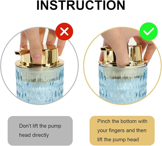 Foaming Soap Dispenser, Blue Glass Hand Soap Dispenser, 14 Oz Refillable Foam Soap Dispenser Pump Bottle Container for Bathroom Countertop Decor