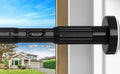 Black Tension Curtain Rod 41-100In(4-8Ft), Outdoor Curtain Rod No Drilling for Window or Bathroom Patio, Adjustable Spring Shower Rod,Rod Diameter 1.26In-One-bond stretching