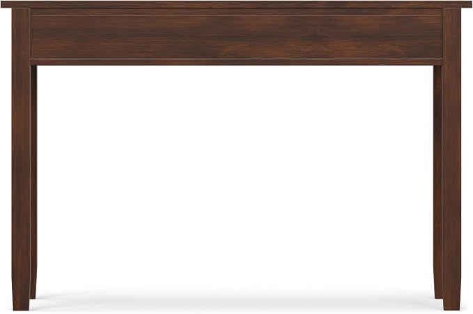 SIMPLIHOME Warm Shaker Desk - 48 inch Wide Solid Wood Writing Desk in Russet Brown, Transitional Home Office Computer Desk for Living Room with Keyboard Tray, 2 Drawers and Storage