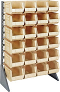 Quantum Storage Systems QRU-12S-240-24IV Single Sided Rail Systems Complete Package with Bins, 36" L x 15" W x 53" H, Ivory