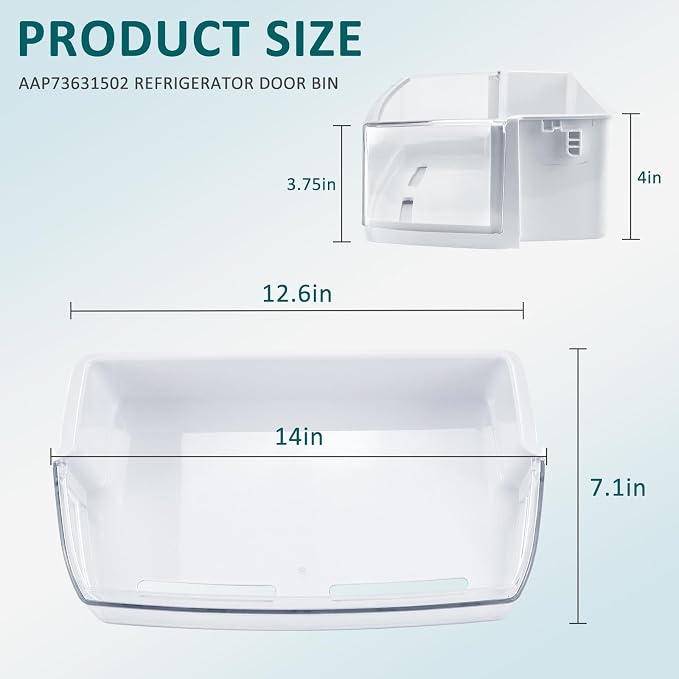 AAP73631502 Refrigerator Door Bin RIGHT Compatible for L-G,Ken-more | Elite Refrigerator Shelf-2Packs LFX28968ST Door Bin AP5673810,2652330,AAP72909218-by MIFLUS
