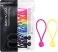 SMART&COOL Reusable Silicone Magnetic Cable Ties for Bundling and Organizing, Holding Stuff, Book Markers, Fridge Magnets, Assorted Color, 7.16'' (20-Pack, Multi)