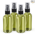 Wedama 2 oz Mini Glass Spray Bottles, Empty Small Spray Bottles with Funnel Dropper, Fine Mist for Hair, Travel, Plants, Cleaning Solutions and Skin Care (4 Pack Olive Green)