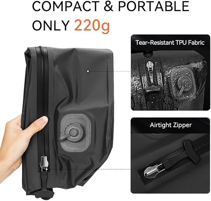 Reeyee Electric Vacuum Compression Bag Kit, 20L Portable Travel Packing Cube with Built-in Pump, Type-C Rechargeable, Odor & Waterproof Anti-Rip TPU, Saves 60% Space Storage bags (3, Gray)
