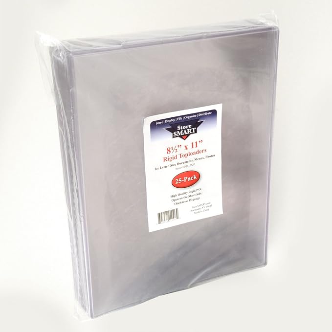 StoreSMART - Rigid Print Protectors 25-Pack - 8 1/2" x 11" - Top Loaders - HPP812X1125