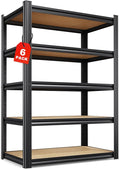 Set of 6,71"H Garage Shelving-5 Tier Garage Storage Shelves,Adjustable Heavy Duty Metal Shelving Unit and Storage Large Rack,Utility Steel Shelf For Warehouse Industrial Pantry Basement 32"Wx14"D