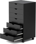 7 Drawer Office Storage Cabinet, Rolling File Cabinet for Office, Black | Office Storage Cabinet with 7 Drawers, Rolling File Cabinet with Wheels for Home Office, Desk Storage and Printer Stand