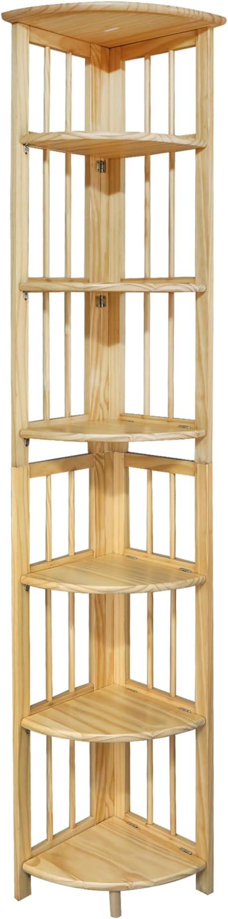 Casual Home 4-Shelf Corner Folding Bookcase, Natural