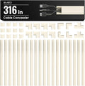 EVEO Cable Hider Wall 306” - Cable Raceway Cord Hider - Wire Covers for Cords on Wall, Cord Cover, Wall Cable Hider, Cable Concealer, Wire Hiders for TV on Wall - 20X (L16 W0.95 H0.5) - Medium | Beige