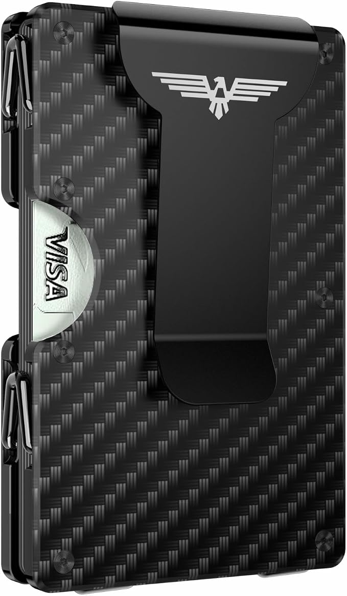 Lenvoten Upgraded Hinged Minimalist Wallet for Men | Slim Metal RFID Blocking Wallet | Credit Card Holder & Money Clip Holds 20 Cards | Premium Scratch-Resistant Finish | Ideal Gift for Men
