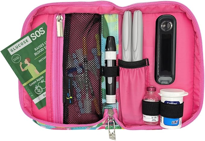 Sugar Medical Diabetes Supply Case |Diabetic Care Products | Diabetic Supplies Travel Organizer | Diabetic Supply Bag | Glucose Meter Kit | Diabetic Bags for Supplies | Glucometer Case (Zara Floral)