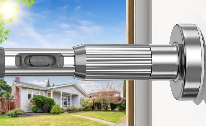 AIZESI 41-100 Inch Heavy Duty Silver Tension Curtain Rod - No Drilling, Adjustable, Rust-Proof for Outdoor, Living Room, Bathroom