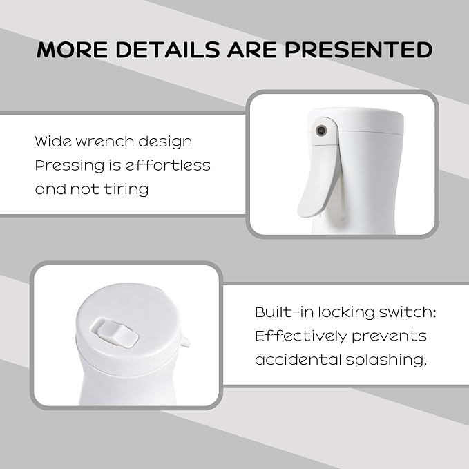 Spray Bottle for Hair, 2 Pack 95ml Small Continuous Water Mist Spray Bottle, Ultra Fine Mist for Face, Hairstyling, Salon, Cleaning, Toners, Hydration & Makeup, Travel Size Leak-Proof Bottles White