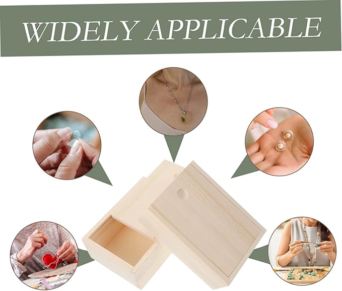 COHEALI 2pcs Quality Pine Storage Box Wooden Type Organizers Decorative Decor Chest