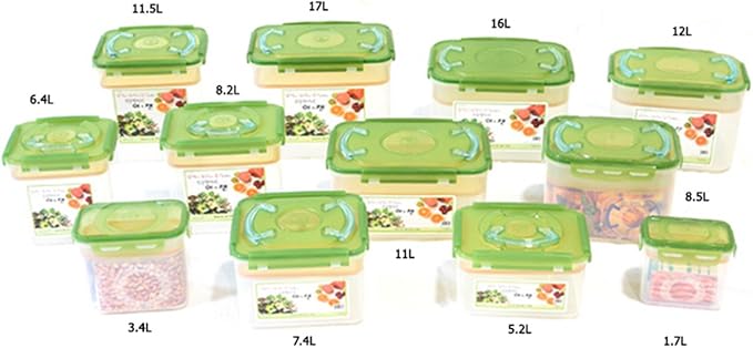 e-jen Premium Kimchi, Sauerkraut Container Probiotic Fermentation with Inner Vacuum Lid (Earthenware Green, 2.9 gal/ 11L)