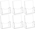 Acrylic Brochure Holder 6'' x 9'', 6 Pack, Clear Flyer Holder,Display Stand | Pamphlet Holder, Display Stand, for Literature, leaflet, Magazine, Booklet, Journal, Desk Holder, Office Countertop Organizer