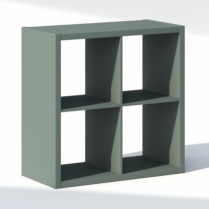 Furinno Cubic Extra Thick 4-Cube Closet Organizers and Storage, Sage Green | 14.6 x 30 x 30 in, Open Shelf Closet Storage, Closet Organizer, for Wardrobe, Bedroom, Living Room