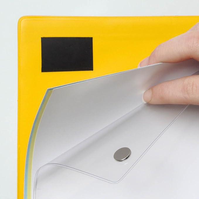 StoreSMART Magnetic Closure Pockets - Magnetic-Back - 11" x 17" - 25-Pack - Yellow - MCP3512MBPQY-25