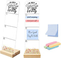 Sticky Note Holder, Monitor Memo Board, Acrylic Post It Note Holder with Wooden Base, Includes 200 Notes, Desk Organizer Funny Control Freak Quote