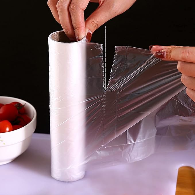 LabelMore 16'' x 20'' Plastic Produce Bags on a Roll, Clear, Food Storage Bags for Bread, Vegetable, Fruits and Meat, 350 Bags/Roll, 1 Roll