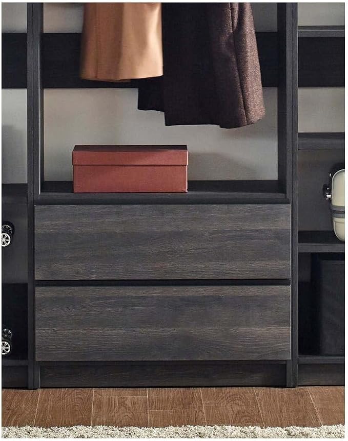 Maykoosh Closet System Organizer - Customizable Walk-in Wardrobe Storage Black/Model BCE 3 Closet