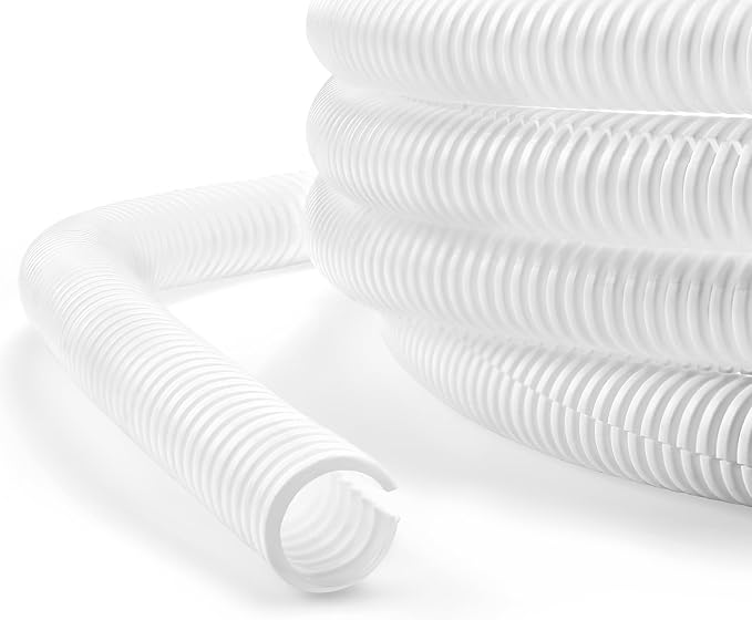 10ft 1/4inch Cable Management, White Wire Loom Tubing Cord Protector | Cable Sleeve Wire Wrap, Cord Wrap for Computer Cord Organizer, office, Home, ect