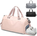 Gym Bag for Women with Shoe Compartment Lightweight Travel Duffle Bags Carry on Bag Overnight Weekender Duffel Bag with Wet Pocket Personal Item Travel Bag Tote Bag Workout Dance Bag Pink