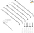 6 Pcs Support Brackets for 16in Wide Shelving Wire Wire Shelf Brackets Closet Rod Bracket Closet Support Bracket with Anchors and Pins for Installation Wires Shelving Supports Closets