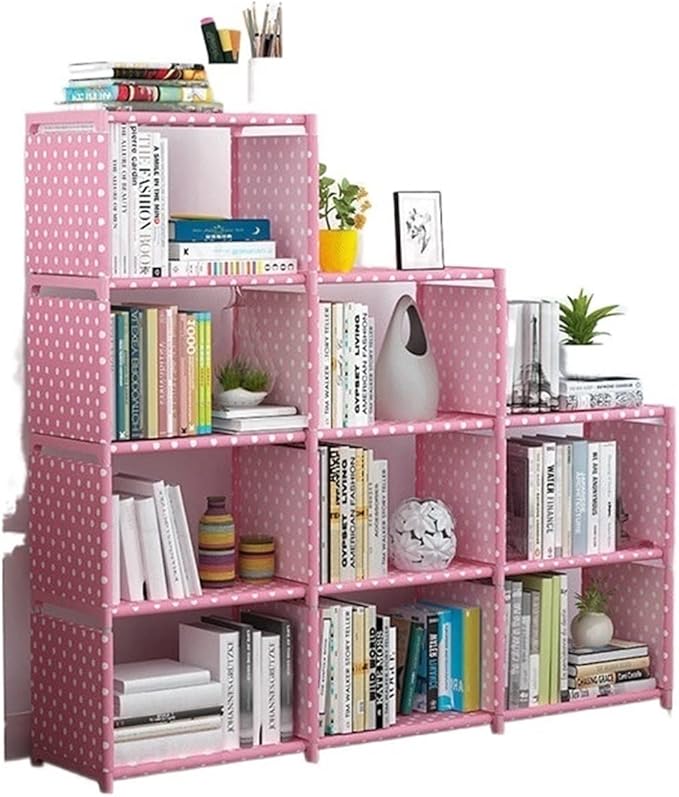Bookshelf Tall Bookcase DIY Home Decor Bookcase Bookshelf Ladder Bookshelf Creative Modern Bookshelf Non-Woven Fabric Assembled Display Stand Bookshelf Organizer (Color : 05) (17)