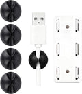 Cord Cable Organizer Clips, 4 Pack Charging Wire Cable Holder With Power Strip Holder for Desk Nightstand Phone