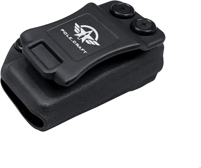 POLE.CRAFT IWB/OWB Magazine Holster Kydex - Mag Carrier Fits: 9mm .40 Double Stack / 9mm .40 Single Stack - P365 1911 Glock 19 19X 17 26 27 28 43 22 23 25 26 27 31 32 33 34 35 37 38 Glock43X .. Mag