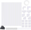 157in Cord Hider Kit, Cord Covers for Wires on Wall, Cable Hider Cord Organizer, Wire Hiders for TV on Wall, Cord Concealer, Cable Cover Wall Wire Management, 10 X L15.7 W1.18 H0.6in, White