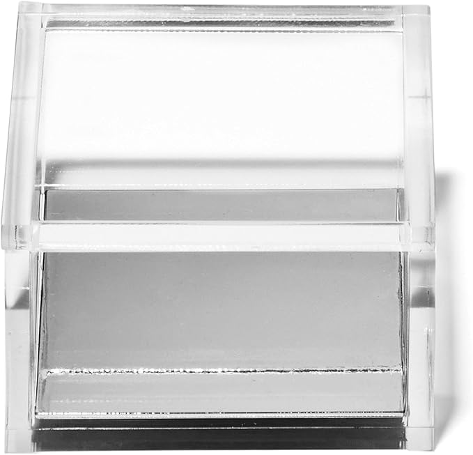 OfficeGoods Acrylic Desk Organizer w/Silver Base – Functional & Elegant Odds & Ends Box for Display or Storage – Perfect for Home or Office, Kitchen, Bathroom Vanity, Curio Display - Small