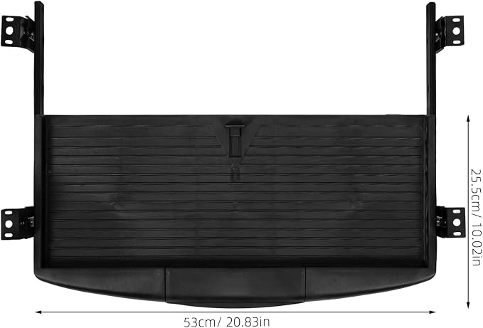 Cabilock Under Desk Keyboard Tray Mount System with Slide-Out Drawer for Office Desk Space-Saving Abs Keyboard Holder with Sturdy Wear-Resistant Material Compact Organizer for Computer