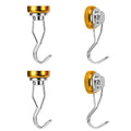 Ant Mag Swivel Magnetic Hooks 50lbs Heavy Duty Grill Magnet Hooks 4 Pack with Scratch Proof Stickers Great for Home Refrigerator Kitchen Store Grill BBQ Office Warehouse (Yellow)
