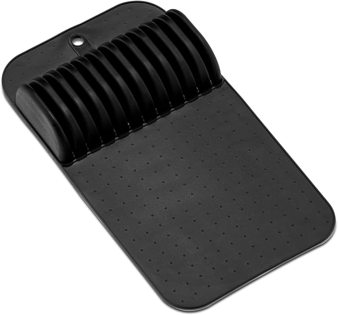 madesmart Classic Knife Mat for 11 Knives with Soft Grip Base, Carbon, Large (Pack of 6)