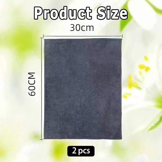 Car Interior Suede Cleaning Towel for Sonata SEL 2024, Ultra Soft High Absorbent Lint Free Scratchless Auto Detail Cloth Grey,M30cm×60cm
