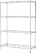 BestOffice | 4-Tier Wire Storage Shelves | 36x14x54 | Chrome | with Adjustable Racks | Heavy-Duty Metal Shelf, Holds Upto 1000 lbs | No-Tool Assembly | Ideal for Home & Garage Shelving