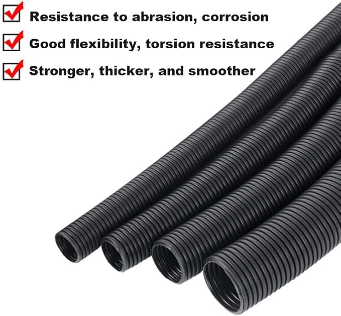 30 FT 1/2” Wire Loom Split Tubing,Dog Cat Cord Protector,Split Wire Loom Tubing Wire Conduit – Black (30FT 1/2")