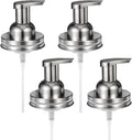 Amolliar Mason Jar Foaming Soap Dispenser Pump, Refillable Plastic Pump, Rustproof Stainless Steel Lid for Regular Mouth Jar, Cute Farmhouse Decor, Soap for Bathroom, Kitchen, Brushed Nickel 4 Pack