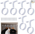 LEIFIDE 6 Pcs 1 5/16 Inch Diameter Round Wardrobe Closet Rod Suspended Center Support with Installation Screws Curtain Closet Rod Ceiling Mount Bracket for Home Wardrobe (White)