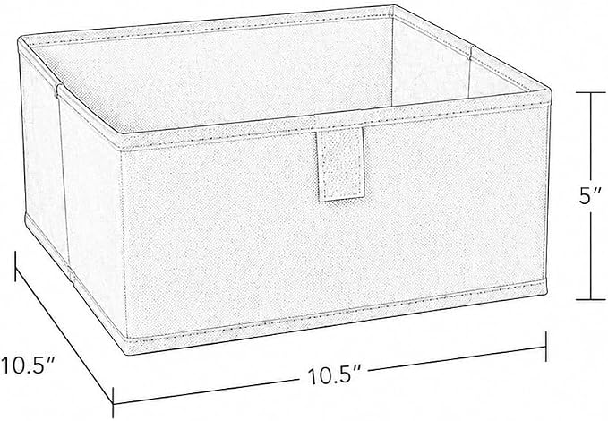 RiverRidge Folding Storage Bins - 2-pack of 5in Tall Black Cubes | Fabric Bins, Set of 2 Storage Cubes, Pull-tab Handles, Playroom Closet Organizer, Collapsible Cubby with Bottom Board Insert
