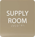 6" X6" Supply Room Sign - ADA Compliant Tactile Graphics Grade 2 Braille Text Acrylic Door Wall Signs - Stocking Tracking Monitoring Storage Room Sign for Office, School, Warehouse