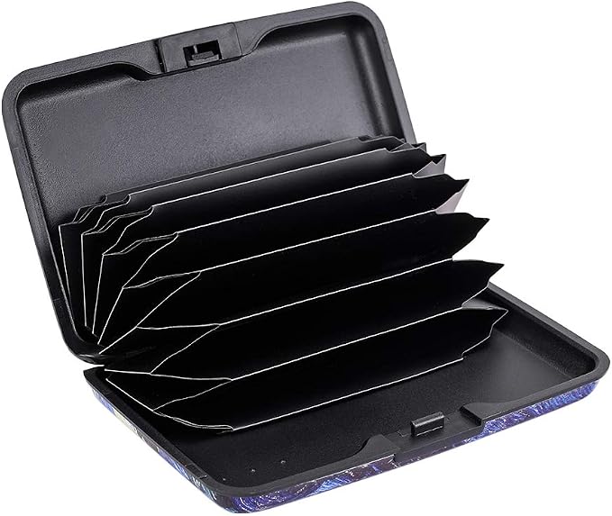 ELFISH RFID Blocking Credit Cards Holder Aluminum Wallet Metal ID Case for Men Women (see moon)