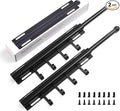 BaiNong Valet Rod for Closets Pull Out 12" Black with 4 Hooks (2Pack) | Closet Valet Rod Slide Out for Closets, Laundry Rooms, RVs Space-Saving