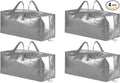 SpaceAid Heavy Duty Moving Bags, Extra Large Storage Totes W/Backpack Straps Strong Handles & Zippers, Alternative to Moving Boxes, Packing & Moving Supplies, Gley (4 Pack)